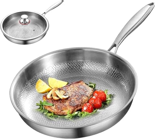 MUMQAQ Titanium Pan Pro Taima Titanium Nutri Pan con coperchio, set di pentole e padelle multifunzione antiaderente in titanio per cucinare (30 cm con coperchio)