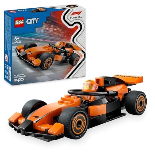LEGO City Pilota e Monoposto McLaren F1 - Modello di Macchina Giocattolo da Formula 1 con Minifigure - Idea Regalo per Bambini e Bambine da 6 Anni in su o per Adulti Fan delle Auto da Corsa - 60442