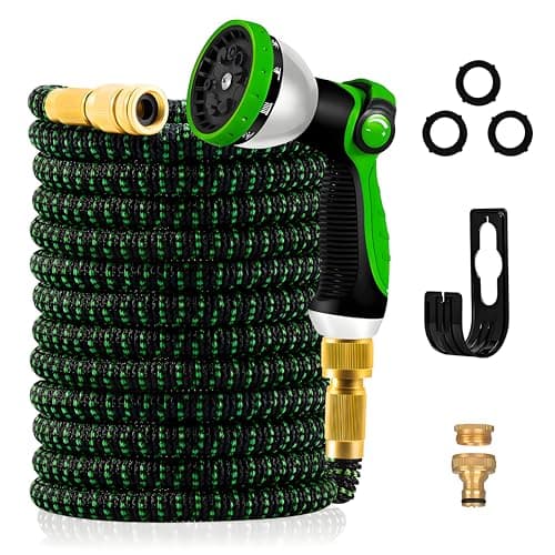 Yofidra Tubo Acqua Giardino 30 metri, Tubo Per Acqua In Lattice A 3 Strati Resistente, Tubo Estensibile Da Giardino 3/4" E 1/2", Tessuto 3450d, Senza Pieghe, Spray A 10 Funzioni