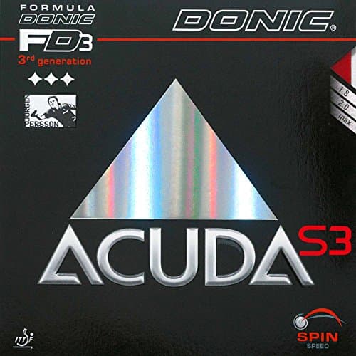 Donic, gomma per tennis da tavolo, Acuda S3 , Red, 1.8 mm