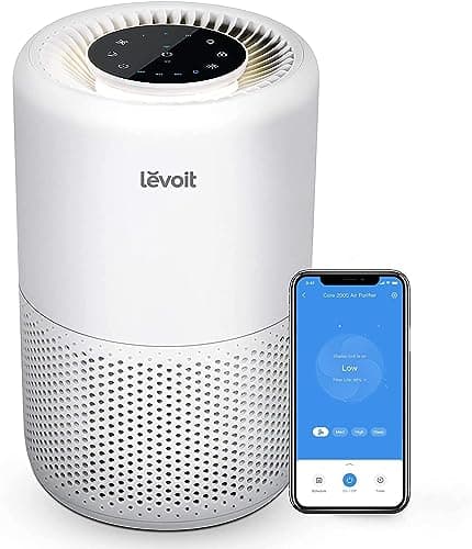 LEVOIT Purificatore d'Aria Smart con Filtro HEPA, Depuratore con APP e Alexa, CADR 170m³/h, Rimuove 99,97% di Allergeni Fumo Polvere Polline di Pet Odore, Modalità di Sonno per Casa 35m²,Core 200S