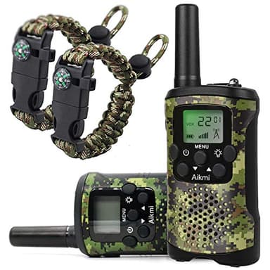 Giocattoli per Ragazzi 4-12 Anni Walkie Talkie Bambini 8 Canali Radio Con Torcia LCD per Campeggio Avventure Compleanno Giocattoli All'aperto Regali Bambino 5 6 7 8 Ragazzi Regali Mimetico verde