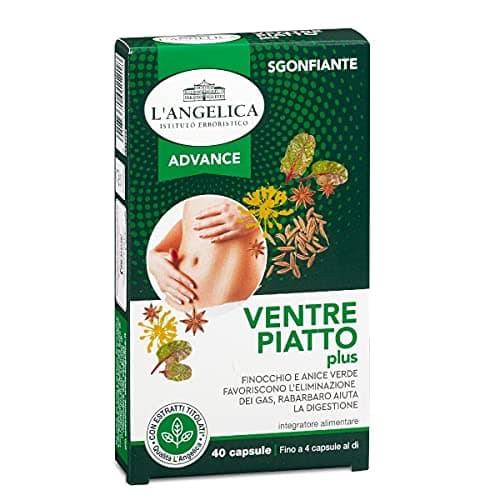 L'Angelica, Ventre Piatto Plus, Integratore Alimentare Sgonfiante a Base di Anice Verde, Finocchio e Carvi, Softgel Contrasta Il Gonfiore Addominale, Senza Lattosio, Vegan