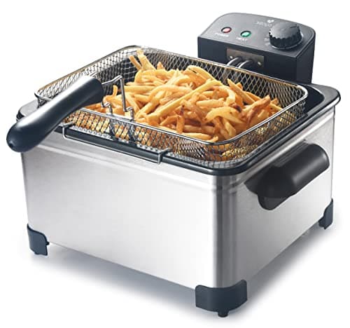 SENYA Friggitrice elettrica serbatoio rimovibile in acciaio inox 5L, grande capacità, 3 cestelli rimovibili, 2000W, Family Fryer, SYCK-DF009