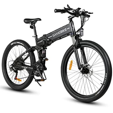 SAMEBIKE LO26-II Mountain Bicicletta Elettrica Adulti Rimovibile 48V14AH Batteria 26 Pollice Pieghevole Biciclette Elettriche con Display LCD Velocità Ebikes (LO26-II-YD, BLACK)