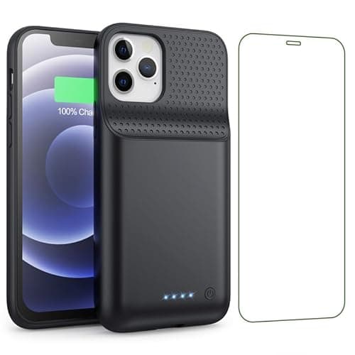 HETP Cover Batteria per iPhone 12/12 Pro (6,1"), 10800mAh Cover Ricaricabile Custodia Batteria Cover Caricabatterie Portatile Battery Case, Batteria Ricaricabile Estesa per iPhone 12/12 Pro