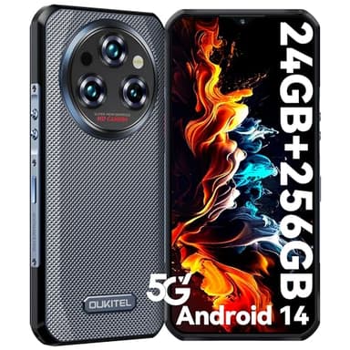OUKITEL WP35 5G Rugged Smartphone Android 14 (2024) - 11000mAh 24GB+256GB Telefono Indistruttibile - 6.58" FHD+ 2.4K Schermo MTK Dimensity 6100+ IP68 64MP+32MP+8MP Camera/Impronta Digitale Nero