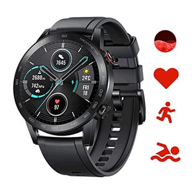 Honor Magic Watch 2 46 mm Smart Watch, Fitness Tracker Monitor, Frequenza cardiaca Stress SpO2, 14 giorni di standby, microfono integrato, GPS, 15 modalità di fitness, per Android, 5 ATM (nero)