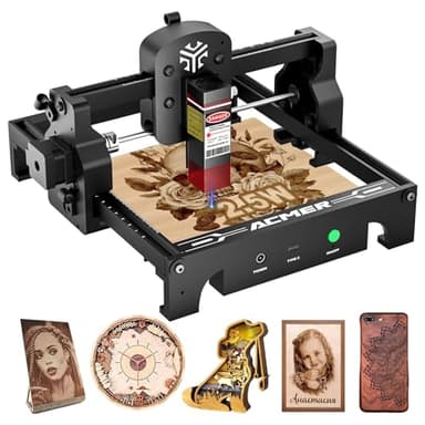 ACMER S1 2.5W Mini Incisione Laser, Macchina Taglio Laser da Tavolo con Precisione di 0,04mm, Laser Engraver Velocità di Incisione Elevata di 10000mm/min, Area di Lavoro 130x130mm