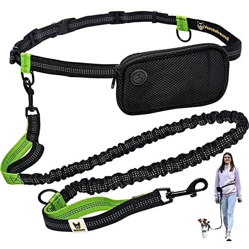 Hundefreund Guinzaglio da Jogging per Cani di Piccola Taglia Fino a 15 kg | Elastico Estensibile da 110 a 160 cm | Guinzaglio per Correre, Corsa
