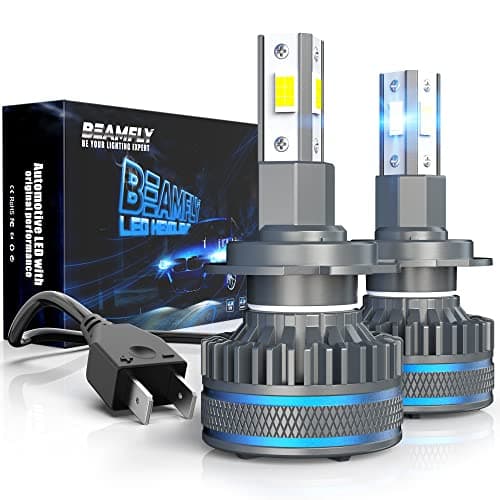 BEAMFLY Lampadine LED H7 18000LM per Fari Lenticolari, Kit di Conversione Alogeno/Xeno per Faro Lenticolare Auto, VLED Proiettore Lampadina 100W Alta Potenza, 6000K Luce Bianca Forte Fredda
