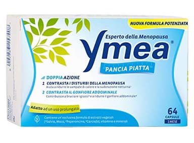 Ymea Pancia Piatta, Integratore Alimentare Esperto della Menopausa che Contrasta il Gonfiore Addominale, 64 Capsule