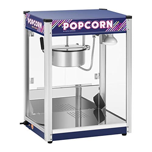 Royal Catering RCPR-1350 Macchina per Popcorn Professionale Popcorn Maker (1500 W, ca. 5 kg/h, Rivestimento in Teflon, 33,7 x 47,6 x 51,7 cm, Blu)