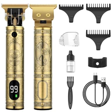 Rasoio Elettrico Barba, Tagliacapelli Uomo Professionale Regolabarba Uomo Impermeabile Macchinetta per Capelli Elettrico Rasoio Capelli Uomo con Schermi LCD Digitali e 3 Pettini per Lunghezze