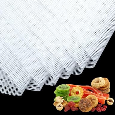 Fogli Disidratatore in Silicone, 8 Pezzi Antiaderenti Tappetini Disidratatore Frutta e Alimenti, Riutilizzabile Cottura a Vapore Stuoia a Rete per Essiccatore di Frutta, 38cm*28.5cm