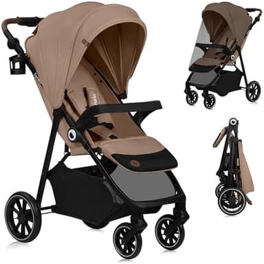 LIONELO EMMA ONE Passeggino laggero per Bambini fino a 22 kg, Compatti con Posizione nanna, Ruote Piroettanti 360° e Assorbimento, Pieghevole Veloce, Schienale e Poggiapiedi Regolabili Tettuccio XXL