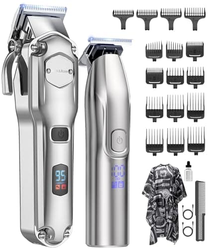 Tagliacapelli uomo professionale & T-blade per uomo, Macchinetta per capelli, Regolabarba, Tagliacapelli elettrico, Rasoio da barbiere, Impermeabile IPX7, Regalo ideale per gli uomini