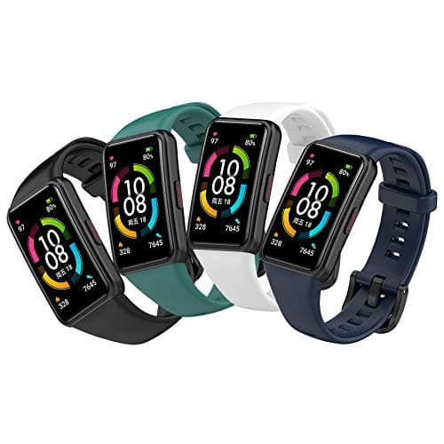 BDIG 4 Pezzi Cinturino per Honor Band 6, Braccialetto Honor Band 6 Cinturino in Silicone Colorato di Ricambio Anti-Perso Progettato Accessori Tracker per Honor Band 6