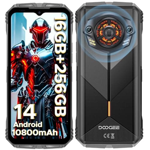 DOOGEE S Punk Rugged Smartphone 2024, 16(6+10) GB+256GB/1TB Telefono Indistruttibile, Android 14 10800mAh Rugged Phone 126dB Altoparlante, Smartphone Rugged 6.58” FHD+, 50MP NFC/OTG/Dual SIM/Face ID