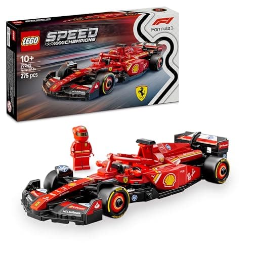 LEGO Speed Champions Auto da Corsa Ferrari F1 SF-24 Giocattolo da Collezione con Minifigure del Pilota di Formula 1 - Modello per Bambini da 10 Anni o per Adulti Fan degli Sport Automobilistici 77242