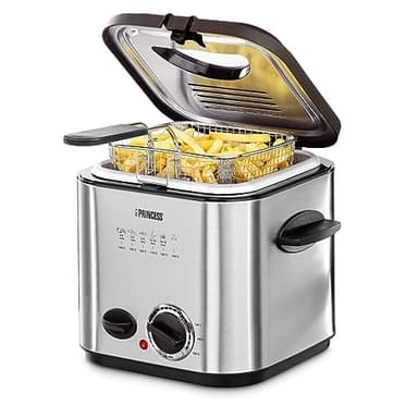 Princess Mini Friggitrice & Fonduta – 1,2 L – Con 6 forchette da fonduta – Riscaldamento rapido – Filtro antiodore – 840 W – 182611
