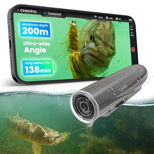 CanFish Fishing CamX Fotografica Subacquea Pesca, Portatile Fish Finder con HD 1080P & 136° Ultra-Grandangolare, 200M/656FT ROV Impermeabile Fotocamera Subacquea per Pesca Mare Barca Mancanza