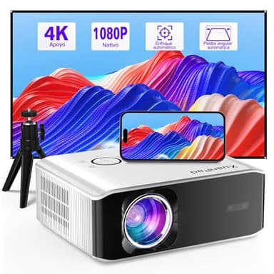 [Auto Focus E Keystone] Supporto Proiettore 4K, Proiettore Xuanpad Bluetooth Wifi6, Proiettore Intelligente Nativo 1080P 28000L, Proiettore Home Theater Con Treppiede Per Ios/Android/Tv Stick