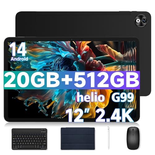DOOGEE T40PRO Tablet 12 Pollici, 512GB ROM+20GB RAM, Android 14 Tablet in Offerta, Helio G99,Batteria da 10800mAh, Display 2.4K Tablet Gaming 16MP + 8MP 4G Dual SIM/5G WIFI(con accessori)