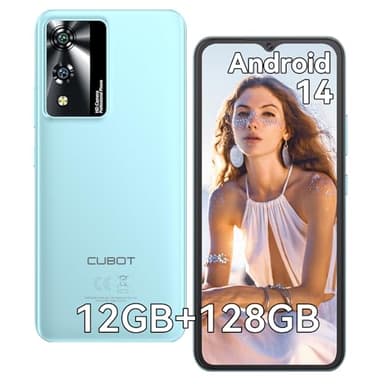 CUBOT A10 Smartphone Android 14, 12GB + 128GB / 1 TB, 6.56 Pollici HD+ Cellulare, 5100mAh Batteria, 48MP Camera Octa Core Processore Dual SIM, OTG, Face ID, GPS (Blu)