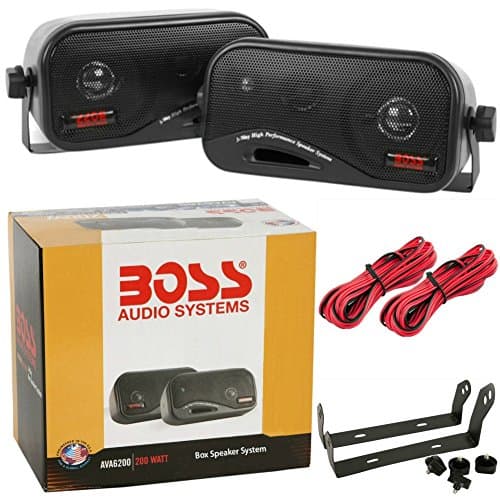 2 BOSS AUDIO SYSTEM AVA6200 AVA 6200 casse nere bass reflex 18,50 cm a 3 vie 100 watt rms 200 watt max per interni auto casa locali commerciali, a coppia