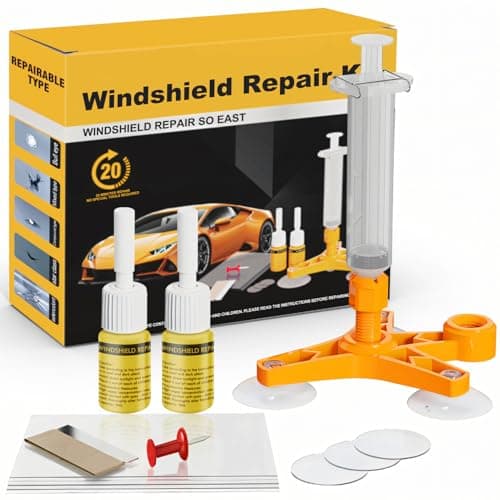Miioto Kit Riparazione Parabrezza Auto, Kit Riparazione Vetro Auto, Ripara Vetro Auto, Car Kit di Riparazione per Chips e Cracks, Star-Shaped, Nicks, Mezzaluna