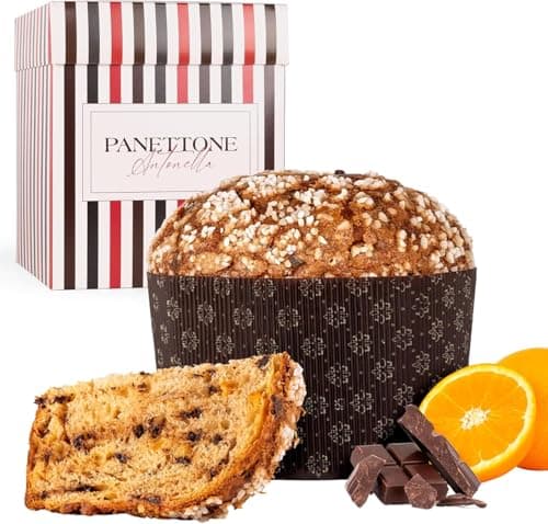 Panettone Antonella al Cioccolato e Arancia XXL 1200 g - Preparazione Artigianale con Ricetta Tradizionale - Delizioso Panettone di Natale