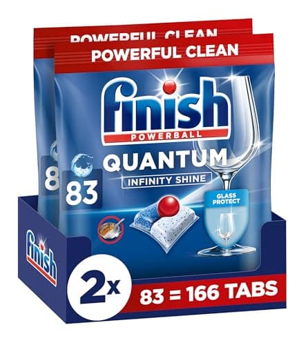 Finish Quantum Infinity Shine Spülmaschinentabs – Geschirrspültabs für Tiefenreinigung, Fettlösekraft und Glanz – Gigapack mit 166 Tabs