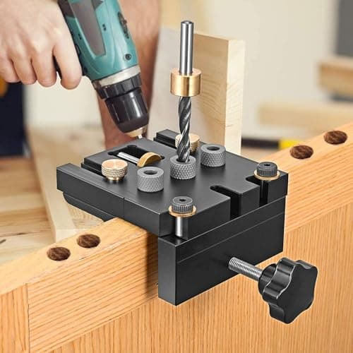 Ovshnrr Dima per Fori a Tasca Kit di Dima per Spinatura Legno Guida di Foratura per Angolo Posizionatore Localizzatore di Fori Obliqui Carpentieri Guida di Perforazione Regolabile