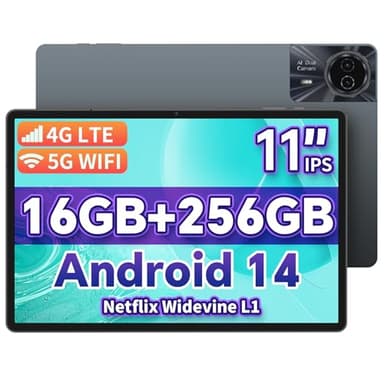 ODEA S11 Tablet Android 14, 11 Pollici Tablet Gaming, 16GB RAM+256GB ROM(TF 1TB), 4G LTE Dual SIM+5G WiFi, TDDI IPS Touchscreen, T606 Octa-Core, 8000mAh/13MP Camera/BT5/Widevine L1/GPS