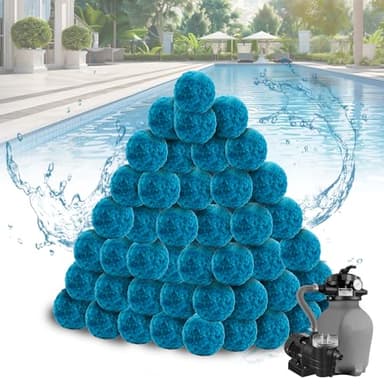PEUTIER 1800g Sfere Filtranti per Piscina, Blu Sfere Filtranti a Sabbia, Palline Filtranti per Piscina Sistemi di Filtraggio a Sabbia (Pari a 68,04kg di Sabbia Filtrante per Piscina)