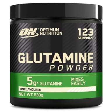 Optimum Nutrition Glutamine, Aminoacido L-Glutammina in Polvere, Integratore Alimentare per la Preparazione di Frullati Pre e Post-Allenamento, Non Aromatizzato, 123 Porzioni, 630 g