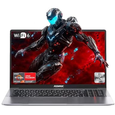ACEMAGIC PC Portatile Gaming Processore AMD Ryzen 7 5825U,RAM 16GB SSD 512GB Laptop,Tastiera Retroilluminata Gaming Notebook,16,1" Full HD 1920x1080,WiFi 6,Grigio