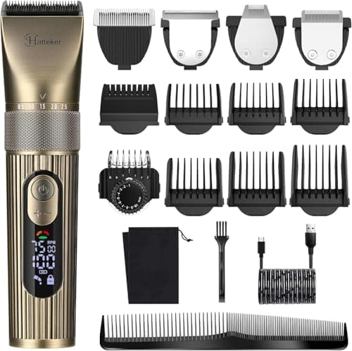 Hatteker Tagliacapelli Uomo Professionale Regolabarba Uomo Rasoio Elettrico Barba Macchinetta per Capelli Tagliabarba Trimmer Impermeabile 4 in 1