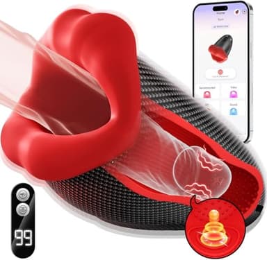 Tagnaff Masturbtore per Uomini Sex Toys, 9x9 Pulsante-Leccare-Vibrare Sexytoysys Uomo vibratore Sex Toysper Per Uomini Masturbatore Maschile