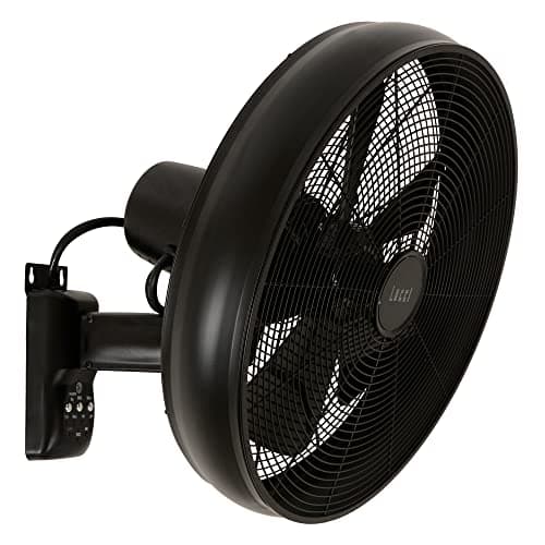 LUCCI AIR Breeze Ventilatore da Parete con Telecomando, Acciaio, Nero