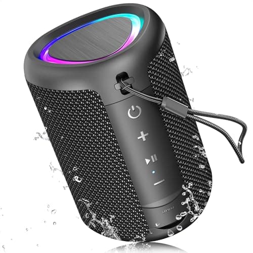 UOHHBOE Cassa Bluetooth Portatile Potente Impermeabile Altoparlante Abbinamento TWS Speaker Bluetooth 5.3 15 Ore Distanza di Connessione di 30m Luce LED AUX e TF