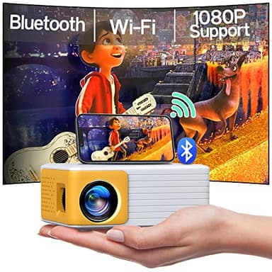 YOTON Mini proiettore portatile - Y3 WiFi Bluetooth Videoproiettore, Supporto FHD 1080P, Zoom 50% e correzione trapezoidale ±50°, Proiettore Home Theater con iOS e Android Phones/PC/Fire Stick