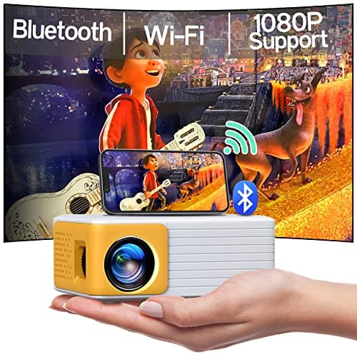 YOTON Mini proiettore portatile - Y3 WiFi Bluetooth Videoproiettore, Supporto FHD 1080P, Zoom 50% e correzione trapezoidale ±50°, Proiettore Home Theater con iOS e Android Phones/PC/Fire Stick