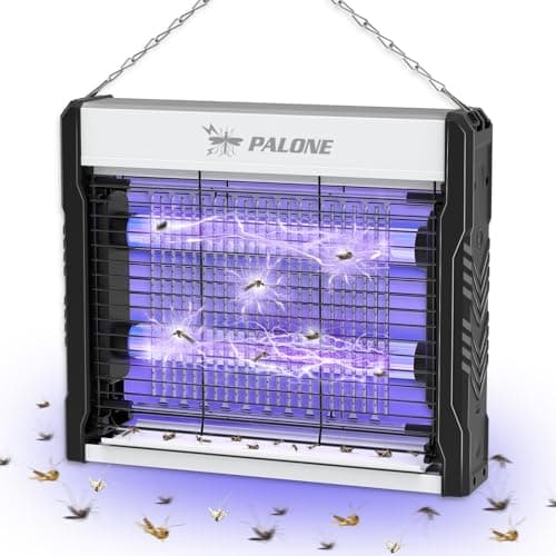 PALONE Lampada Antizanzare 4000V, USB C Zanzariera Elettrica, 2 UV LED Lampada Zanzare Protezione al Tatto Sospensibile con Vassoio per Interno