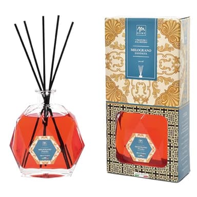 Profumatore d'Ambiente con Bastoncini - Diffusore di Fragranza 700ml - Profumo per Casa, Ufficio e Bagno - Essenze per Ambienti di Lusso, Decorazione Elegante - Made in Italy (Melograno d'Antalya)
