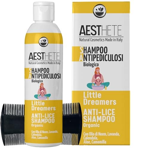 200ml Shampoo Pidocchi e Lendini Forte Certificato Biologico con Olio di Neem Trattamento Antipidocchi Capelli Forte Con Pettine Per Bambini e Adulti Anche Per Prevenzione Extra Forte Per Pediculosi