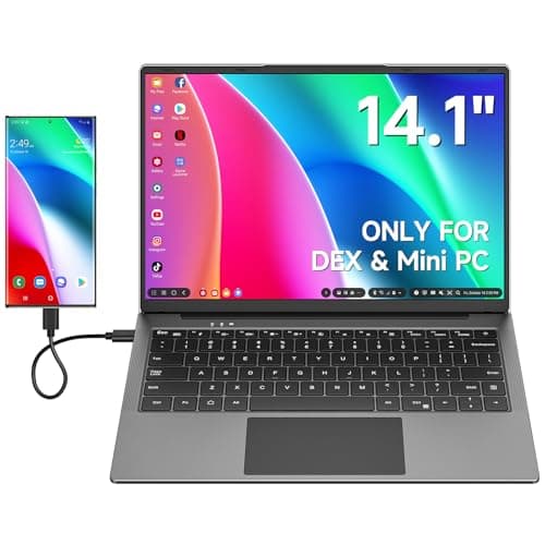 Dopesplay Lapdock per Samsung DeX Mode, Monitor Portatile da 14,1 Pollici 1200P FHD con Tastiera, Schermo Portatile USB-C con Batteria Integrata da 5000 mAh, Layout Tastiera (QWERTY)