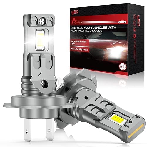 AUXIRACER Lampadina H7 LED, chip CSP 6500K 600%,12V，100W lampadina automotive H7 LED abbagliante e anabbagliante, lampadina per esterni, sostituzione per alogeni e xeno (2 lampade)