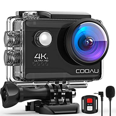 COOAU Action Cam HD 4K 20MP WiFi Con Microfono Esterno Fotocamera Sott'acqua 40M con Telecomando Videocamera Impermeabile 170° Grandangolare Time Lapse/2 Batterie 1200mAh/Accessori